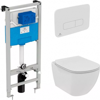 Инсталляция IDEAL STANDARD с подвесным безободковым унитазом Tesi Rimless TT00003/459AW Инсталляция IDEAL STANDARD с подвесным безободковым унитазом Tesi Rimless TT00003/459AW